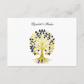 Goldener Baum des Lebens Zeitlose Hochzeit Begleitkarte (Rückseite)