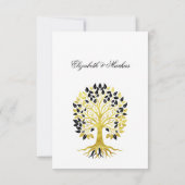 Goldener Baum des Lebens Zeitlose Hochzeit Dankeskarte (Rückseite)