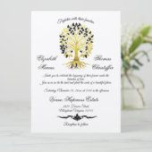 Goldener Baum des Lebens Zeitlose Hochzeit Einladung (Stehend Vorderseite)