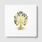 Goldener Baum des Lebens Zeitlose Hochzeit Gästebuch (Rückseite)