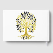 Goldener Baum des Lebens Zeitlose Hochzeit Gästebuch (Rückseite)
