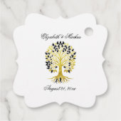 Goldener Baum des Lebens Zeitlose Hochzeit Geschenkanhänger (Rückseite)