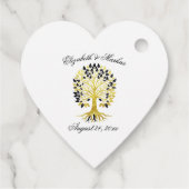 Goldener Baum des Lebens Zeitlose Hochzeit Geschenkanhänger (Rückseite)