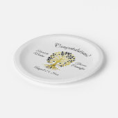 Goldener Baum des Lebens Zeitlose Hochzeit Pappteller (Schrägansicht)