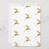 Goldener Baum, goldene Rentiere und Santa Claus In Einladung (Rückseite)