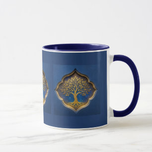 Goldener Baum im himmlischen Rahmen-Geschenk Tasse
