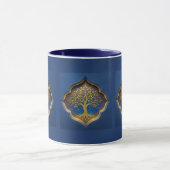 Goldener Baum im himmlischen Rahmen-Geschenk Tasse (Zentrum)