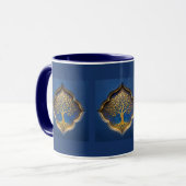 Goldener Baum im himmlischen Rahmen-Geschenk Tasse (Vorderseite Links)