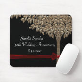 Goldener Baum mit rotem Band u. Bogen Mousepad (Mit Mouse)