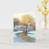 GOLDENER BAUM REFLEKTIERT IN PARTIALLY-FROZEN KARTE (Gelbe Blume)