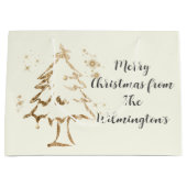 Goldener Baum Weihnachten Große Geschenktüte (Vorderseite)
