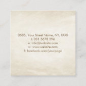 Goldener Baum - Yggdrasil - Marmorbäume, Blätter B Quadratische Visitenkarte (Rückseite)