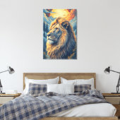 Goldener Berglöwe Leinwanddruck (Insitu (Schlafzimmer))