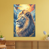 Goldener Berglöwe Leinwanddruck (Insitu (Wohnzimmer))