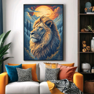 Goldener Berglöwe Poster