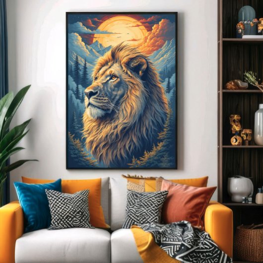 Goldener Berglöwe Poster
