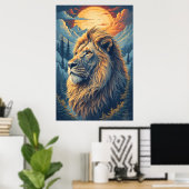 Goldener Berglöwe Poster (Heimbüro)