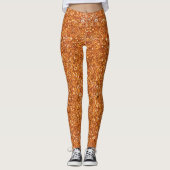 Goldener bernsteinfarbener Glitzer Leggings (Vorderseite)