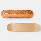 Goldener bernsteinfarbener Glitzer Skateboard (Horizontal)