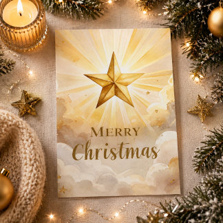 Goldener Bethlehemstern Frohe Weihnachten Grußkart