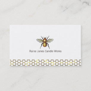 Goldener Bienen-Bienenwaben-Kerzen-Hersteller Visitenkarte