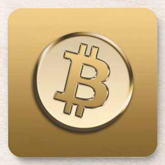 Goldener Bitcoin Hartplastik-Untersetzer Getränkeuntersetzer