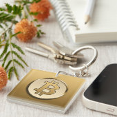 Goldener Bitcoin Schlüsselanhänger (Vorderseite rechts)