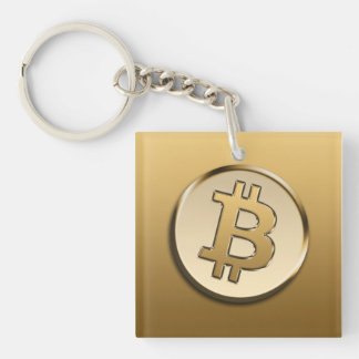 Goldener Bitcoin Schlüsselanhänger