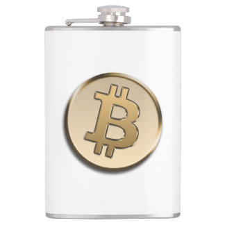 Goldener Bitcoin Vinyl umwickelte Flasche Flachmann