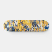 Goldener Blaue Florale Camo Skateboard (Horizontal)