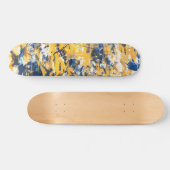 Goldener Blaue Florale Camo Skateboard (Horizontal)