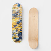 Goldener Blaue Florale Camo Skateboard (Vorderseite)