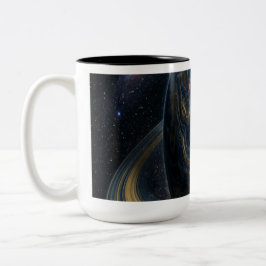 Goldener blauer Planet Zweifarbige Tasse