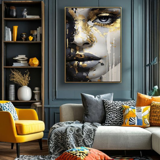 Goldener Blick Leinwanddruck