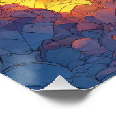 Goldener Blick Sonnenuntergangs-Drache Fantasy-Kun Poster (Ecke)