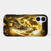 Goldener Blitzwolf iPhone 16 Hülle (Rückseite (Horizontal))