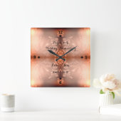 Goldener Blumen50. Hochzeitstag Browns Quadratische Wanduhr (Zuhause)