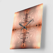 Goldener Blumen50. Hochzeitstag Browns Quadratische Wanduhr (Winkel)