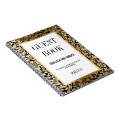 Goldener Blumendamast Hochzeitguestbook-| auf Notizblock (Rechte Seite)