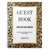 Goldener Blumendamast Hochzeitguestbook-| auf Notizblock (Vorderseite)