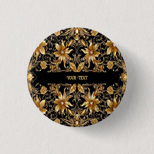Goldener Blumenknopf Button