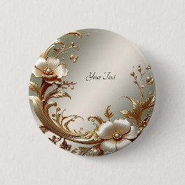 Goldener Blumenknopf Button