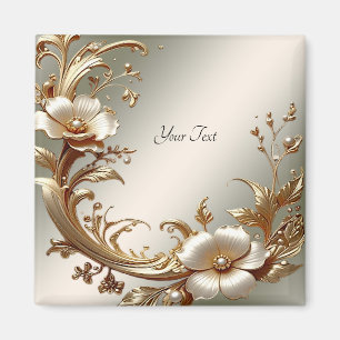 Goldener Blumenmagnet Magnet