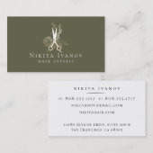 Goldener Blumensalon Scissors Logo Visitenkarte (Vorne/Hinten)