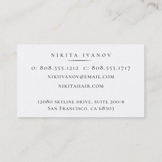 Goldener Blumensalon Scissors Logo Visitenkarte (Rückseite)