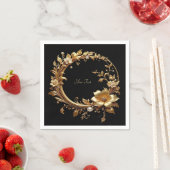 Goldener Blumenverzierter Rahmen Serviette (Beispiel)