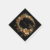 Goldener Blumenverzierter Rahmen Serviette (Ecke)