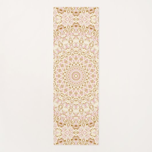 Goldener Blush Strahlender Mandala-Muster Yogamatte (Vorderseite)