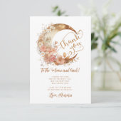 Goldener Blütenmond Danke an den MondGeburtstag Karte (Stehend Vorderseite)