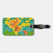 Goldener Blütenstand auf grüner Foilage Gepäckanhänger (Rückseite horizontal)